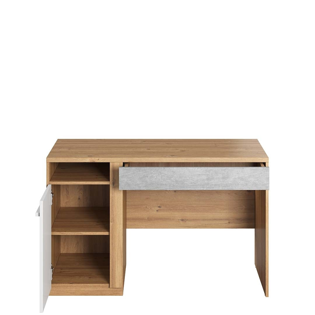 Ensemble de meubles de chambre à coucher en bois, pour enfants, 6 pièces, Plano, Chêne / Gris / Blanc, 200 x 120 cm