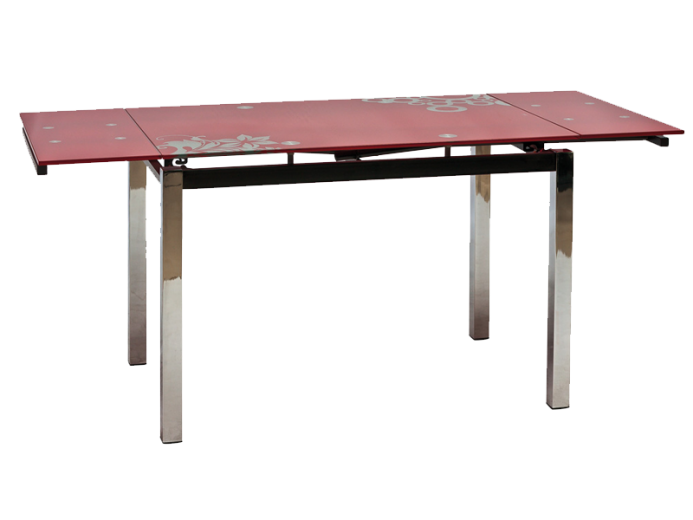 Table extensible en verre GD-017 Rouge, L110-170xl74xH75 cm