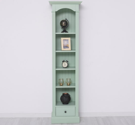 Bibliothèque de bois de sapin, avec 1 tiroir, Pasy PS197 peint, L51XA33XH190 cm-green ment