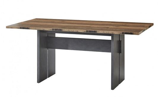 Table Chelsea naturel / aggloméré graphite et MDF, L180xl90xH76 cm