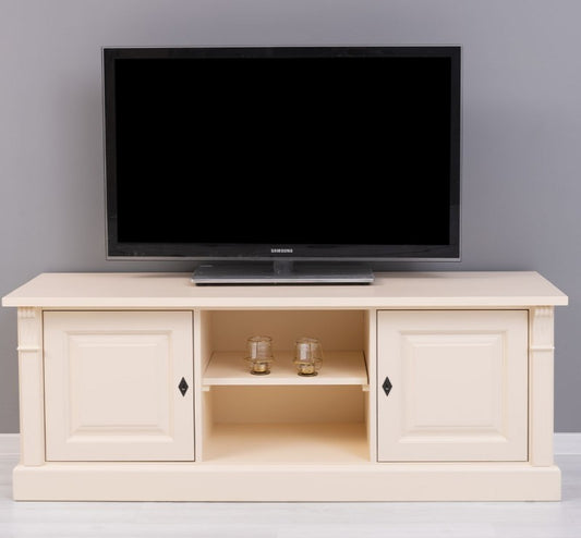 La poitrine de la télévision en bois en bois, avec 2 portes, Pasy PS494, crème peinte P025, L160XA46X60 CM