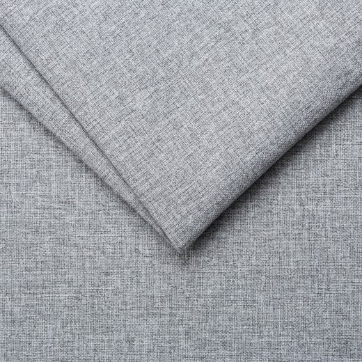 Canapé d'angle extensible avec coffre de rangement, avec bain de soleil à gauche, revêtu de tissu Remo Gris clair, l250xA184xH90 cm