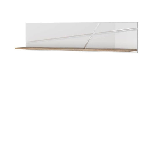 Étagère suspendue en bois, Futura 04, Blanc, L130xl22xH30 cm