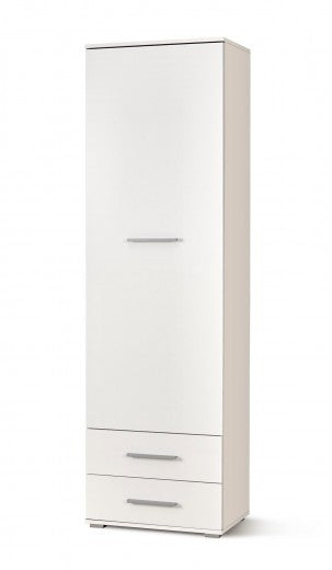 Armoire palette 1 porte et 2 tiroirs Lima REG-1 Blanc, l60xA40xH200 cm