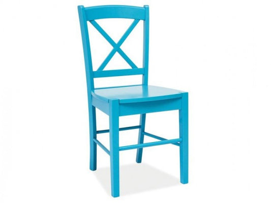 Chaise en bois CD-56 Bleu, l40xA36xH85 cm