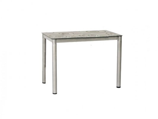 Table en verre et métal Damar Gris, L80xl60xH75 cm