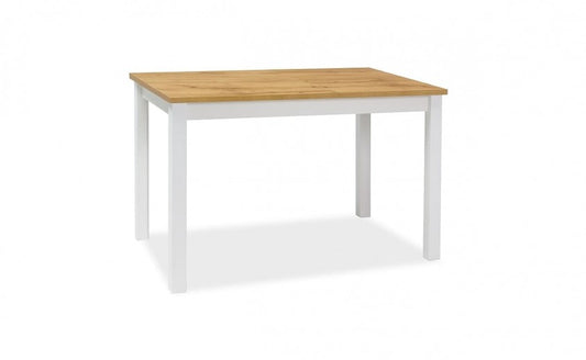 Table en aggloméré et MDF, Adam Medium Chêne Wotan / Blanc, L100xl60xH75 cm