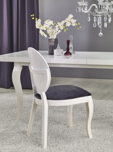 Table extensible en bois de hêtre et MDF Mozart Blanc, L140-180xl80xh75 cm