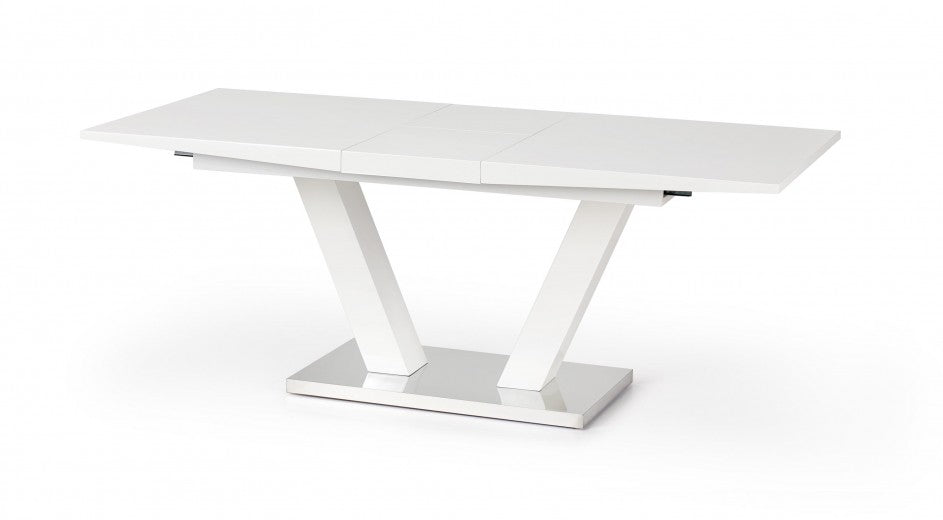Table extensible en MDF et métal Vision Blanc, L160-200xl90xH76 cm