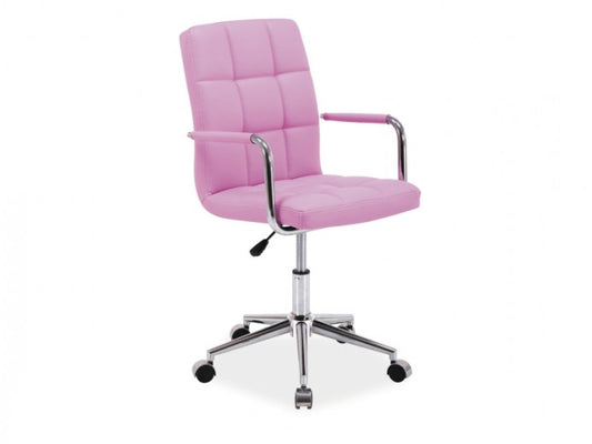 Chaise de bureau pour enfants, rembourrée en éco-cuir Q-022 Rose, l45xA40xH87-97 cm