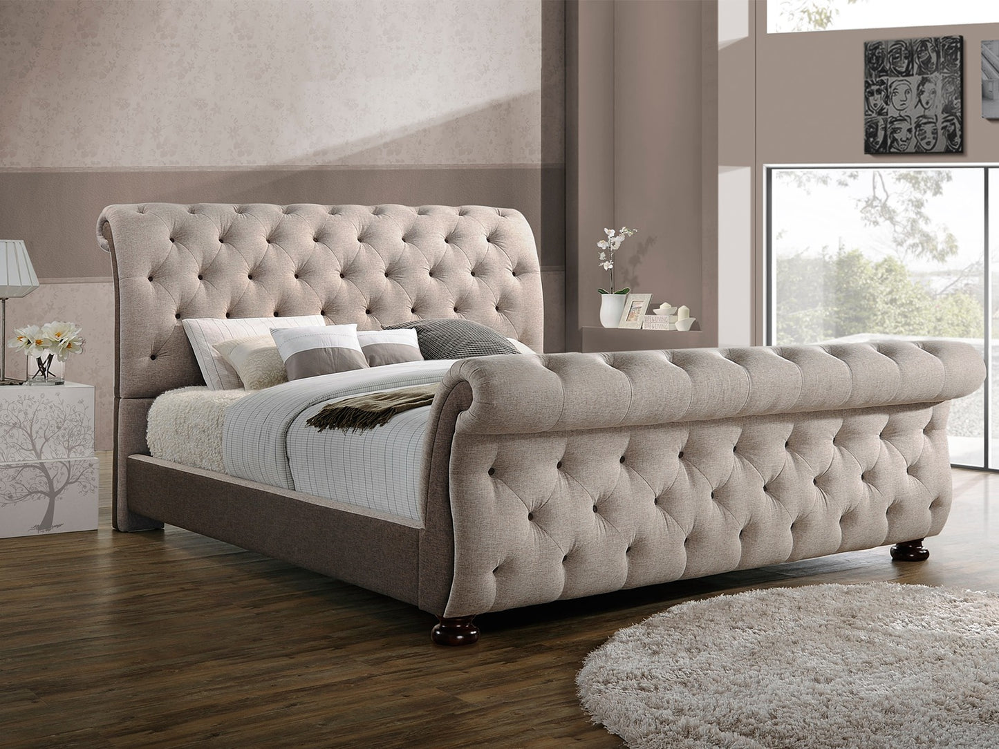 SomProduct Lit Bellini beige foncé