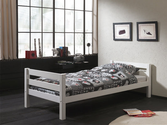 Pin de lit en bois pour enfants pino blanc simple, 200 x 90 cm