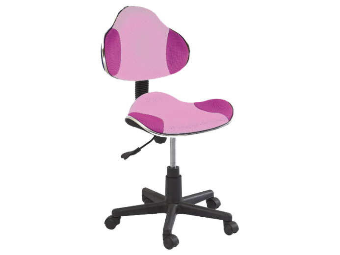 Chaise de bureau pour enfants, tapissée de tissu Q-G2 Rose, l48xA41xH84-95 cm