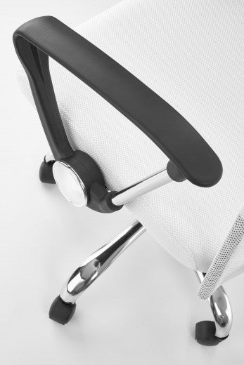 Chaise de bureau ergonomique tapissée de tissu Vire Blanc, l61xA63xH110-120 cm