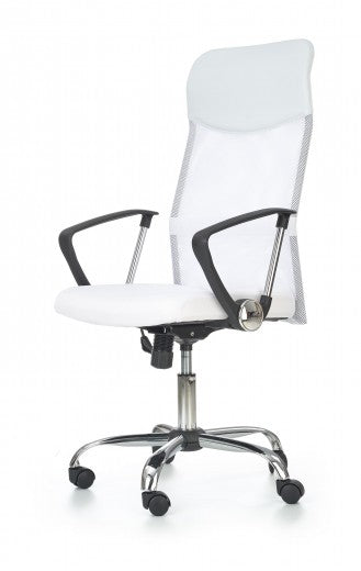 Chaise de bureau ergonomique tapissée de tissu Vire Blanc, l61xA63xH110-120 cm