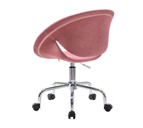 Chaise de bureau pour enfants, rembourrée en tissu Relax Rose, l61xP54xH88-95 cm