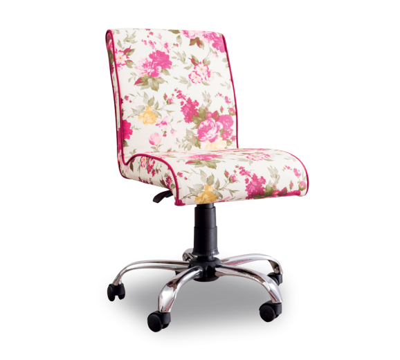 Chaise de bureau pour enfants, rembourrée en tissu Summer Soft Flowers, l56xA60xH86-96 cm