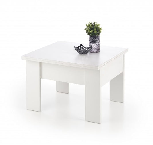 Table basse Serafin Blanc, L80-160xl80xh53-79 cm