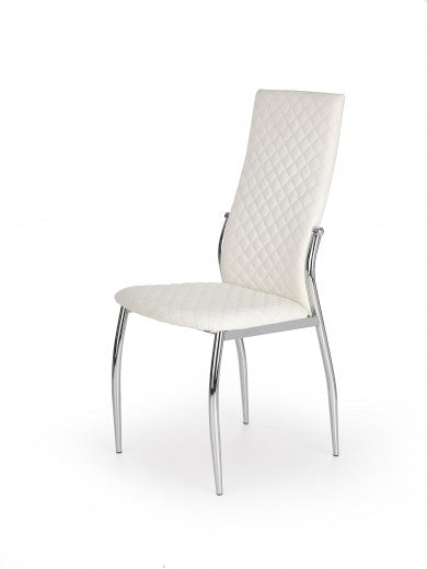 Chaise rembourrée en métal avec cuir écologique K238 Blanc