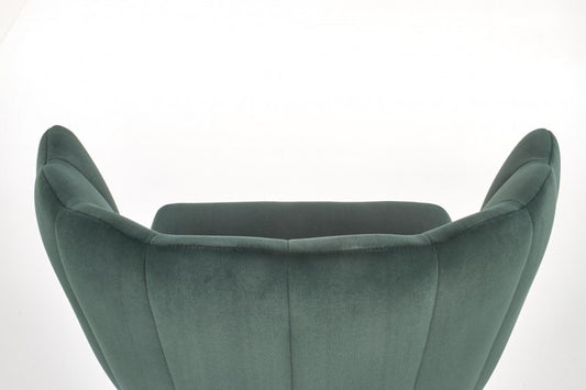 Chaise rembourrée avec tissu et pieds en métal K386 Vert foncé / Noir, l60xA58xH84 cm