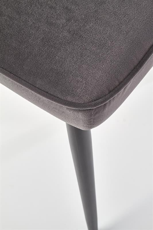 Chaise rembourrée avec tissu et pieds en métal K399 Gris / Noir, l50xA60xH84 cm