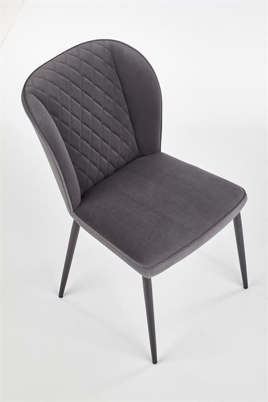Chaise rembourrée avec tissu et pieds en métal K399 Gris / Noir, l50xA60xH84 cm
