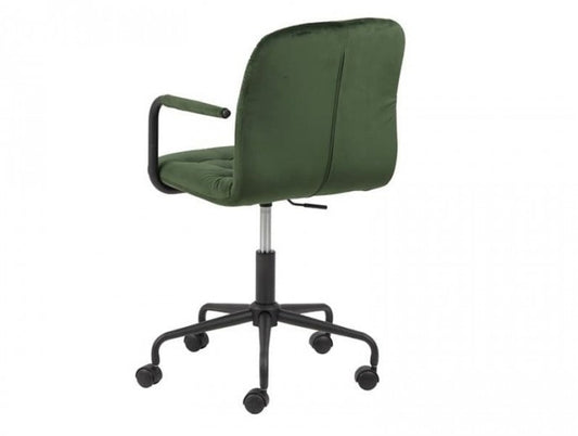 Chaise de bureau ergonomique tapissée de tissu Wendy Velvet Vert, l51,5xP54,5xH83,5 cm