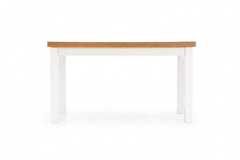 Table extensible en MDF et bois de hêtre Tiago Lancelot Chêne / Blanc, L140-220xl80xH76 cm