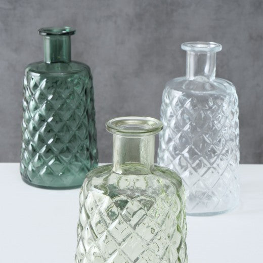 Judith Vert / Vase décoratif en verre transparent, Modèles assortis, Ø12xH24 cm