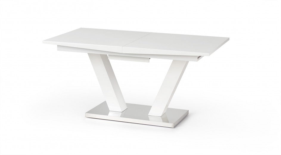 Table extensible en MDF et métal Vision Blanc, L160-200xl90xH76 cm