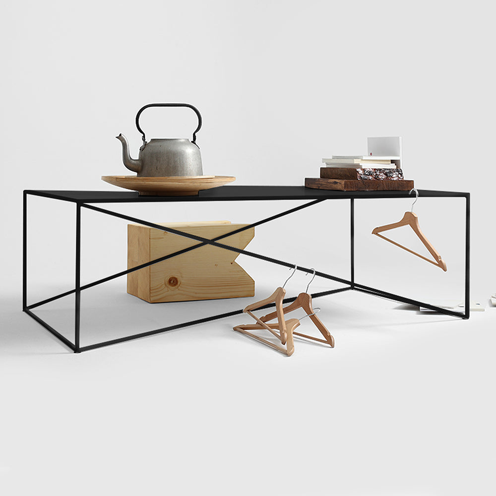 Masa de cafea din metal, Memo Negru, L140xl80xH45 cm (2)