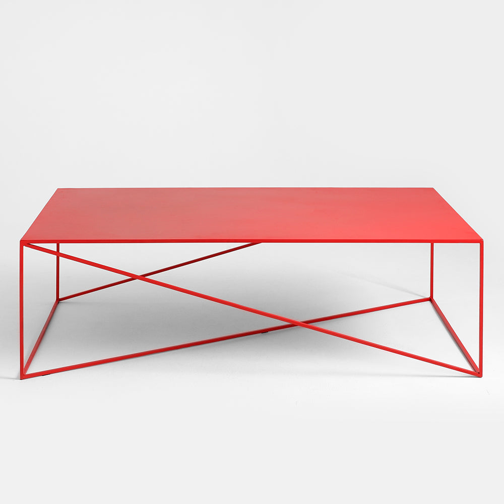 Masa de cafea din metal, Memo Rosu, L140xl80xH45 cm (1)