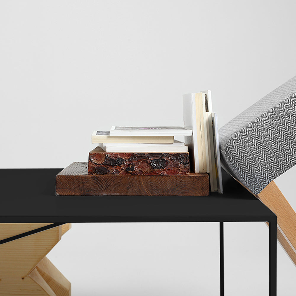 Masa de cafea din metal, Memo Negru, L140xl80xH45 cm (3)