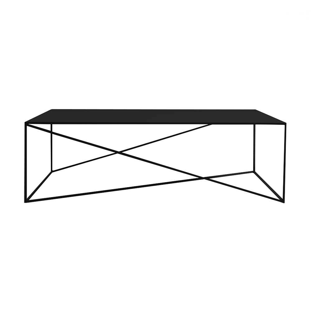 Masa de cafea din metal, Memo Negru, L140xl80xH45 cm