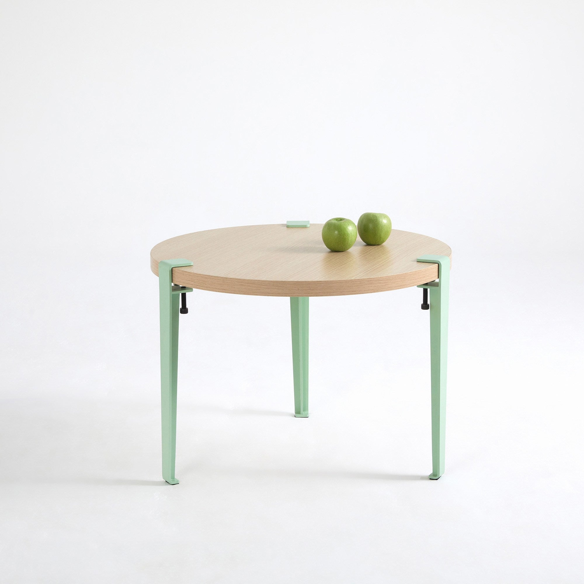 Masa de cafea din lemn si metal, Fregoia Natural / Verde Mint, Ø60xH45 cm (1)