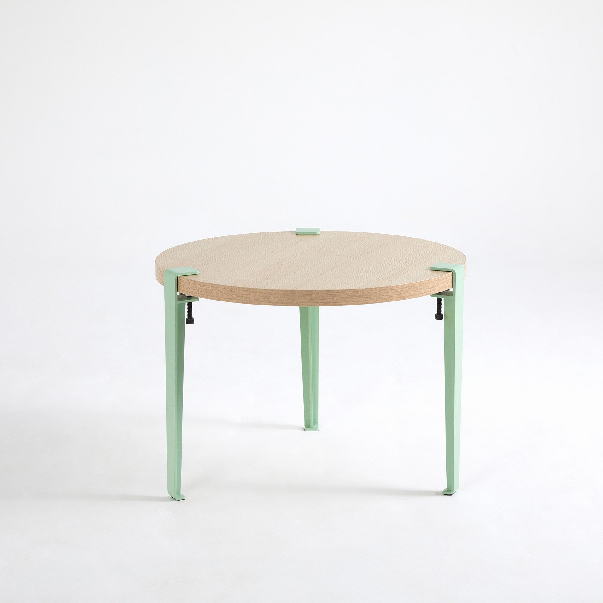 Masa de cafea din lemn si metal, Fregoia Natural / Verde Mint, Ø60xH45 cm (2)