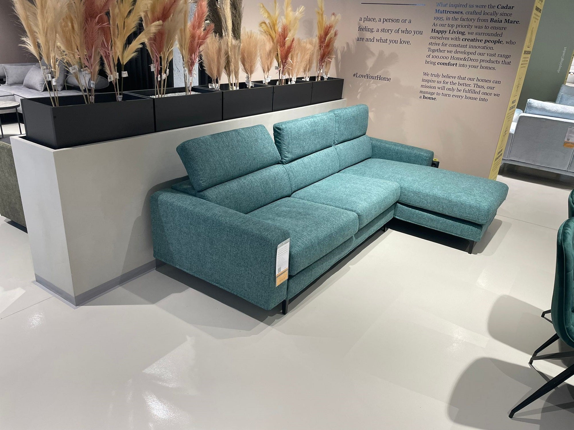 Coltar Fix Argis Verde cu Sezlong pe Dreapta, Tetiere Reglabile, l268xA169xH72-92 cm (2)