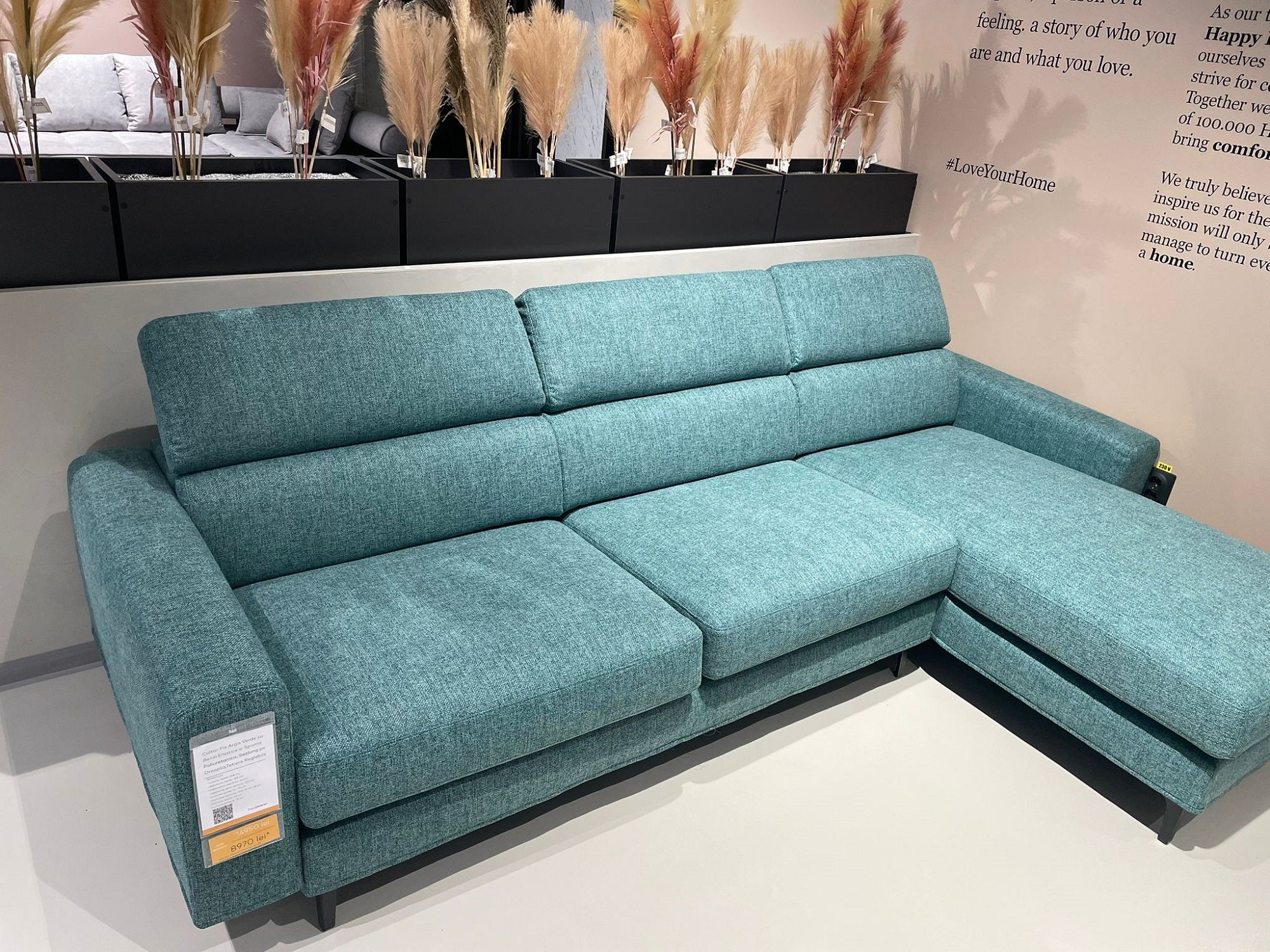 Coltar Fix Argis Verde cu Sezlong pe Dreapta, Tetiere Reglabile, l268xA169xH72-92 cm (3)