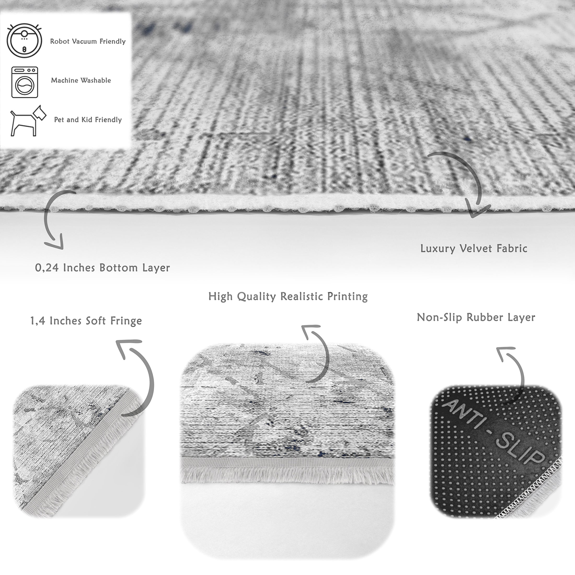 Covor din poliester, Halidik Deluxe-11107 Multicolor (2)