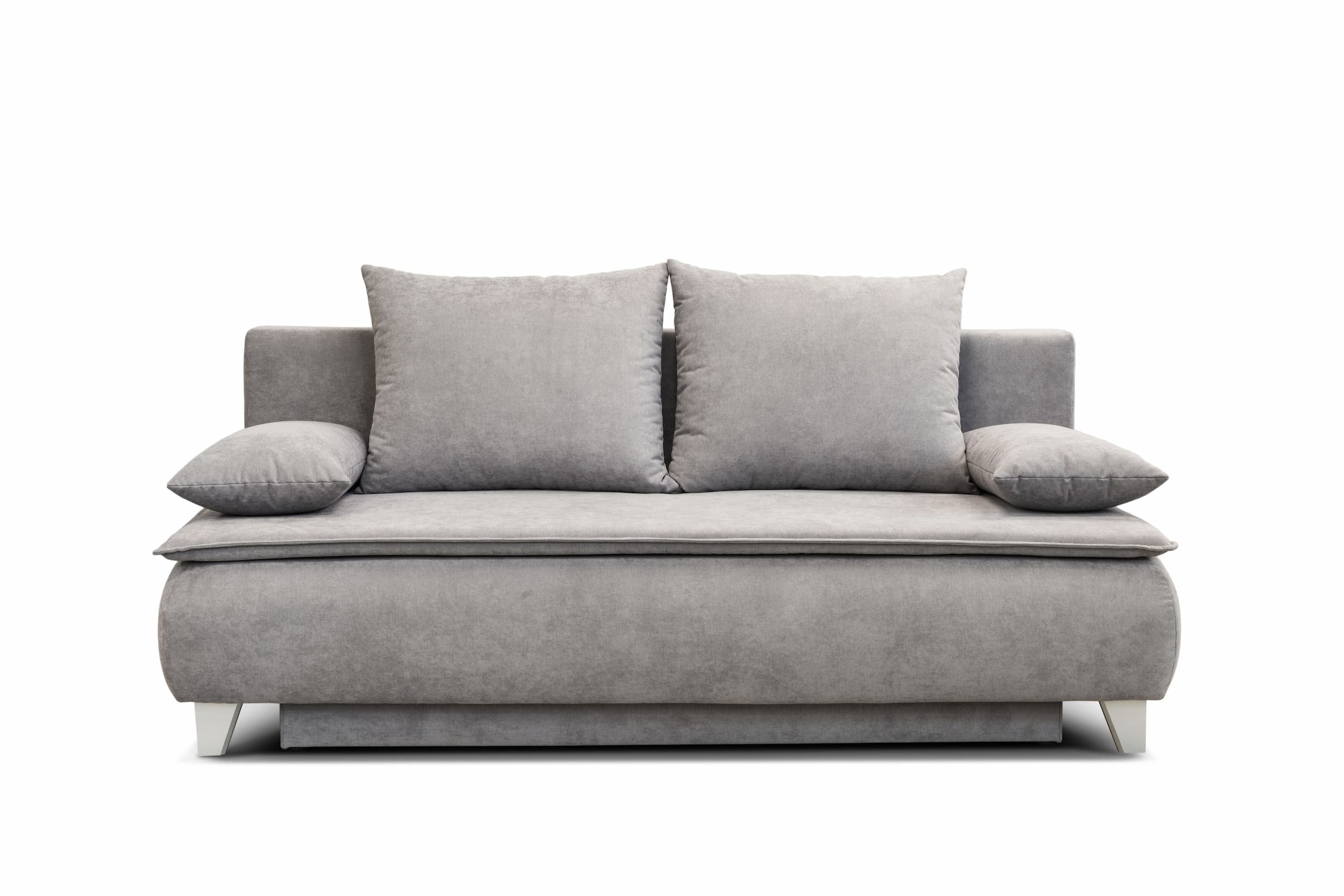 Canapé Extensible, 3 Places, Coffre de Rangement, Rembourré en Tissu, Oreillers Inclus, Gris Monalisa, L208xL108xH100 cm