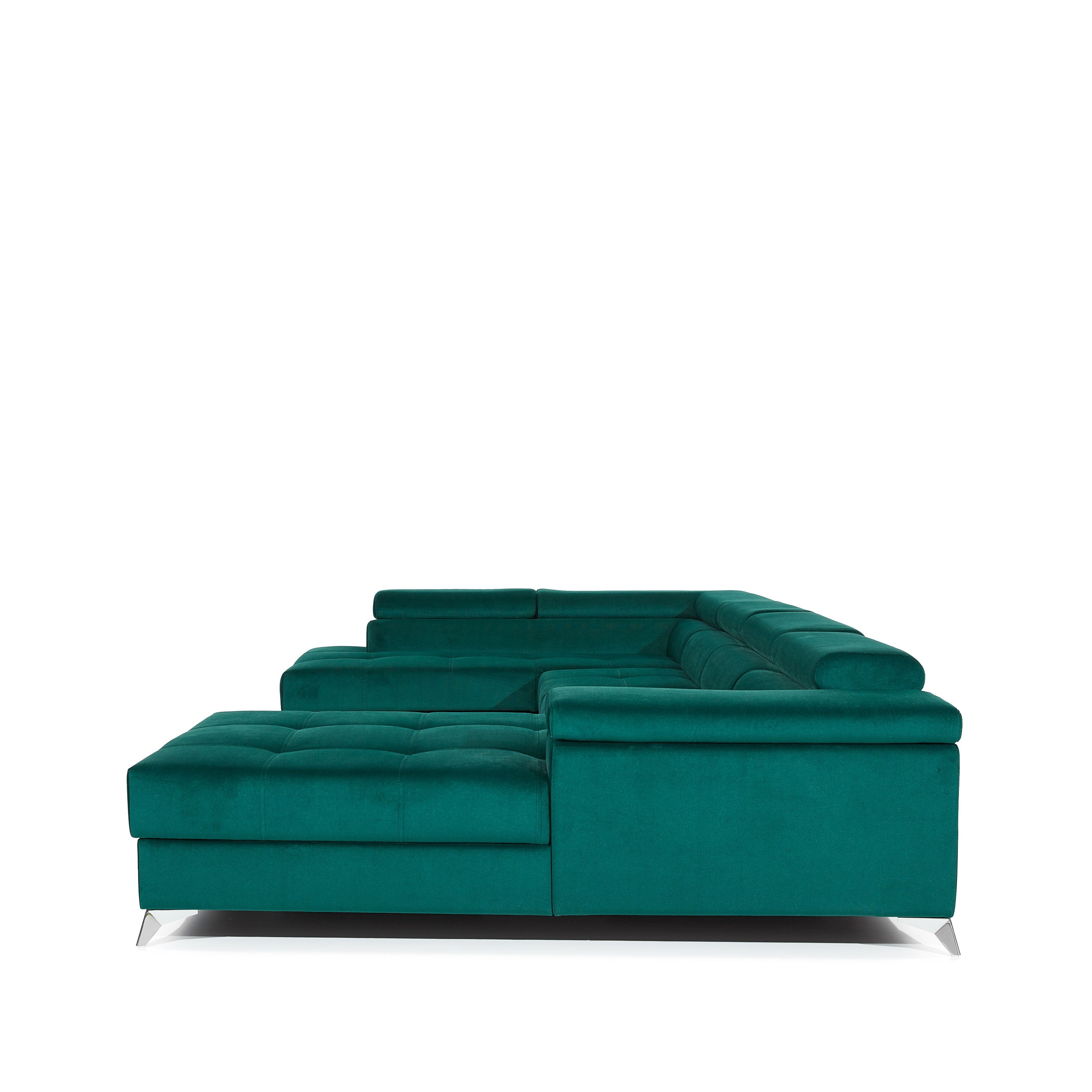 Coltar Extensibil Edward cu Lada de Depozitare, Sezlong pe Stanga, Tetiere Reglabile, Perne Incluse, l345xA202xH82-90 cm (10)