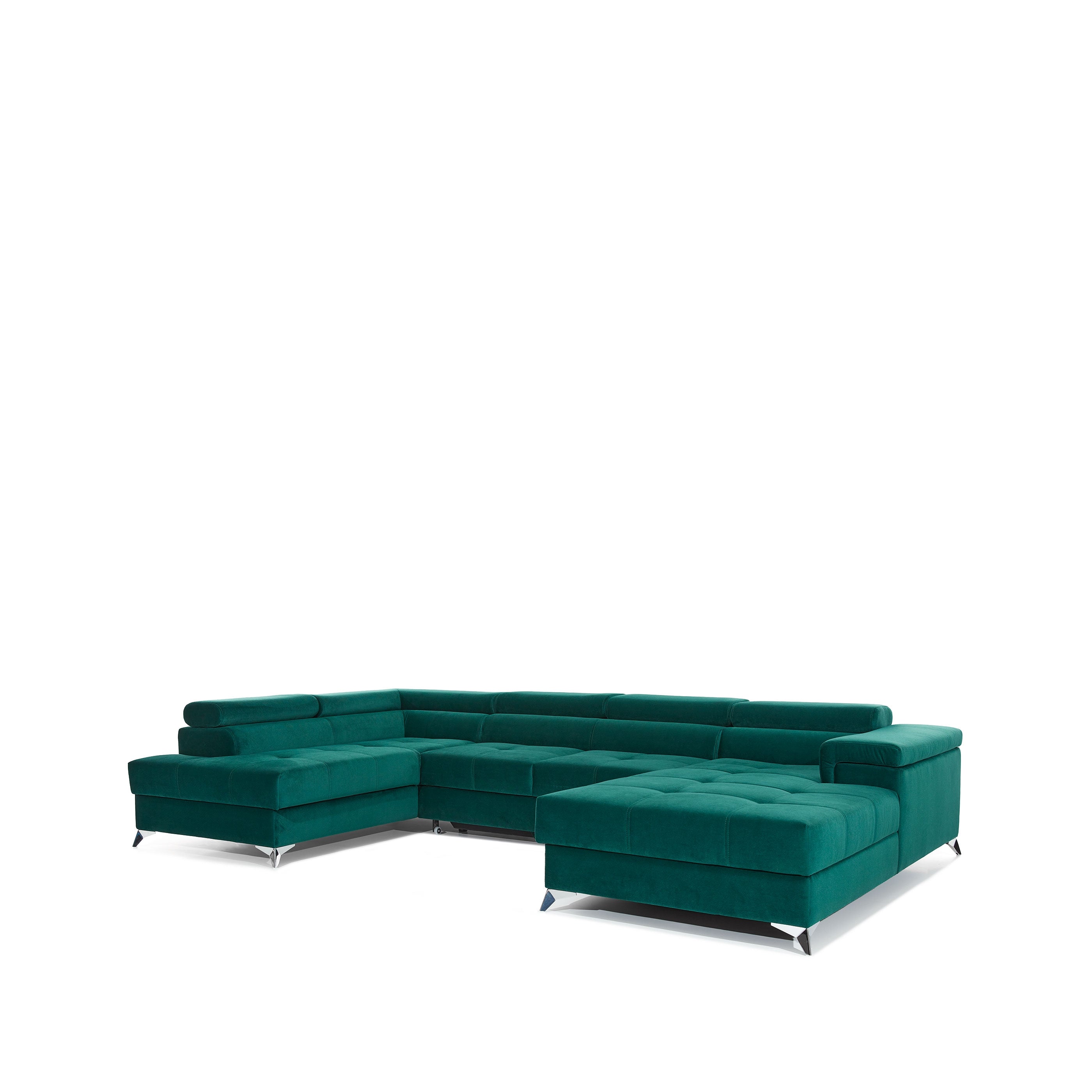 Coltar Extensibil Edward cu Lada de Depozitare, Sezlong pe Stanga, Tetiere Reglabile, Perne Incluse, l345xA202xH82-90 cm (9)