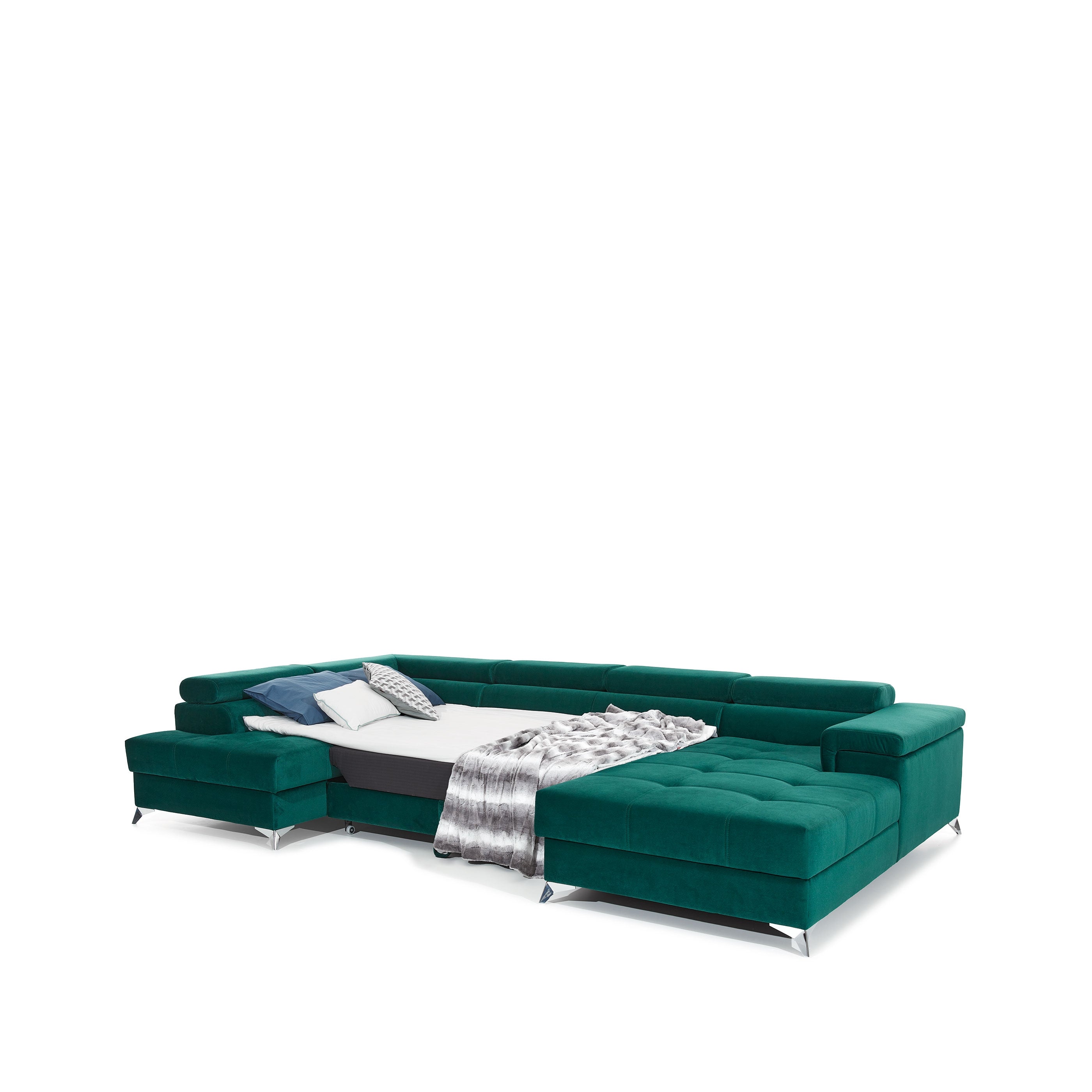 Coltar Extensibil Edward cu Lada de Depozitare, Sezlong pe Stanga, Tetiere Reglabile, Perne Incluse, l345xA202xH82-90 cm (14)