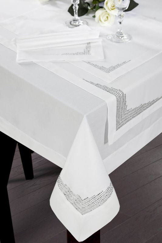 Nappe de table Klara, Blanc, 160 x 260 cm