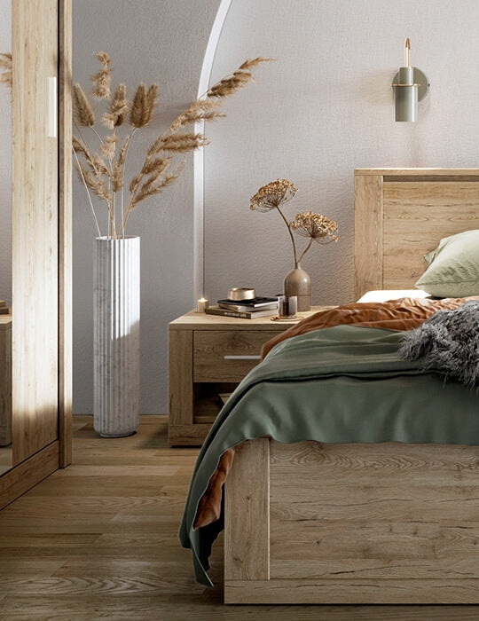 Table de chevet en bois avec 1 tiroir Idea 07, Chêne San Remo, L50xl42xH40 cm