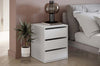 Table de chevet en bois avec 3 tiroirs Idea 13, Blanc mat, L50xl47xH60 cm