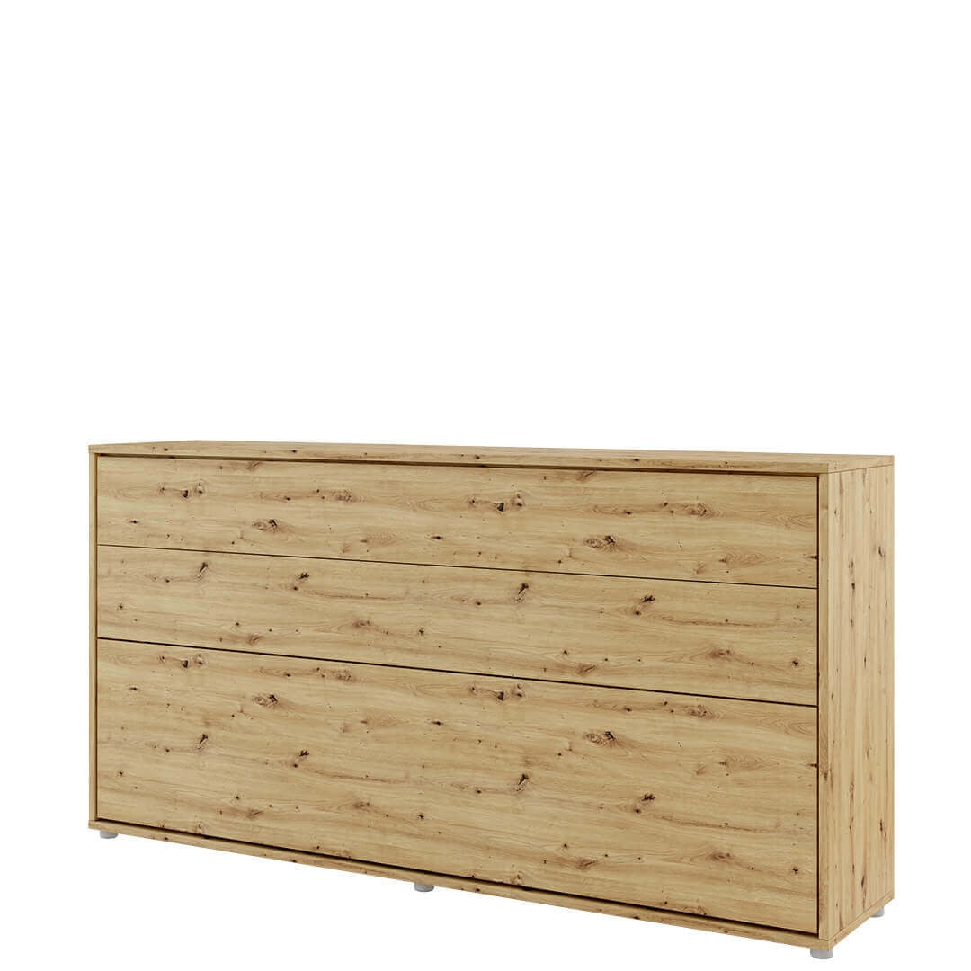 Pat rabatabil pe perete, cu mecanism pneumatic si somiera inclusa, Bed Concept Horizontal Stejar Artisan, 200 x 90 cm (1)