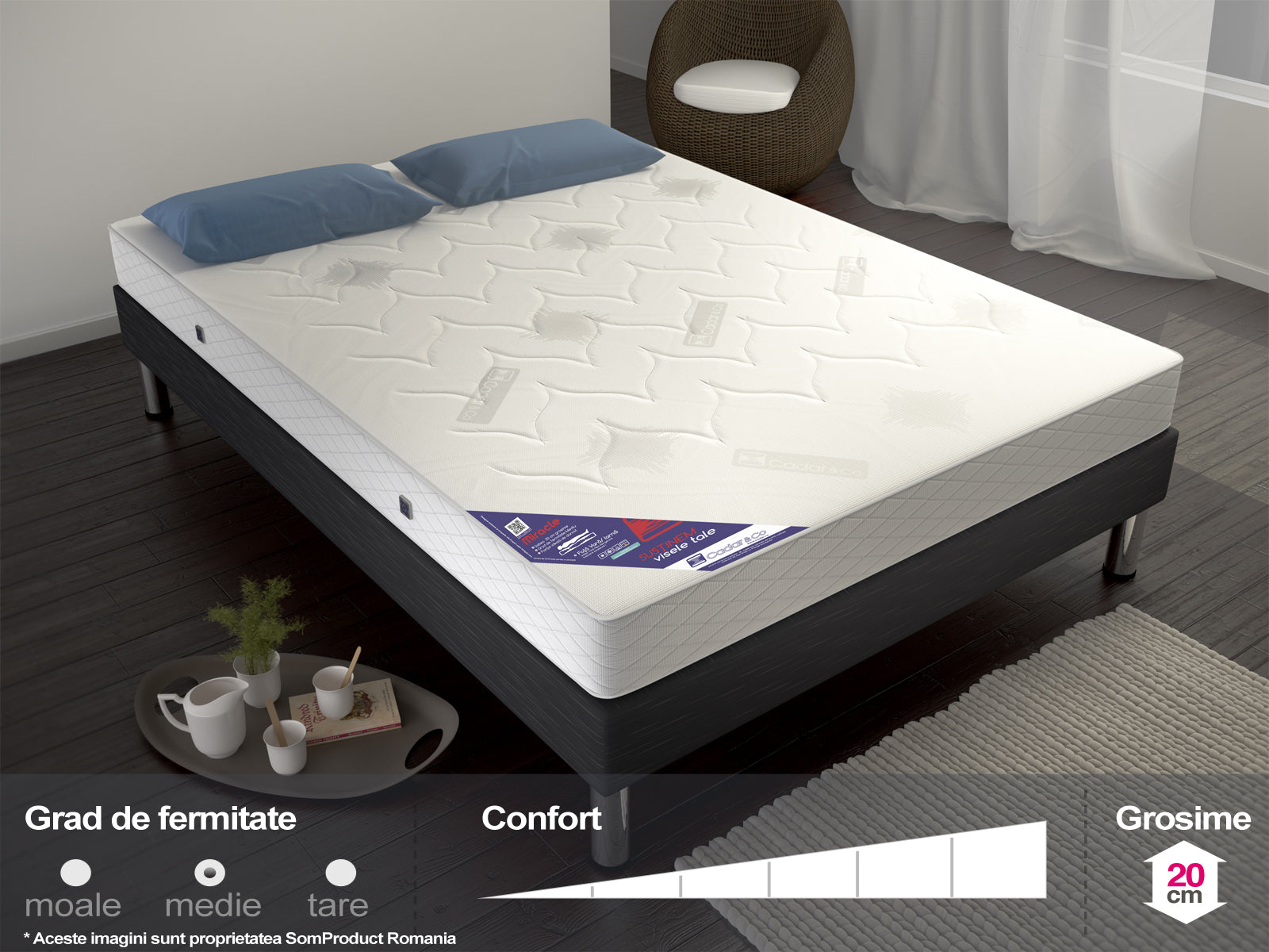 Saltea ortopedica cu arcuri Miracle, 20 cm (1)