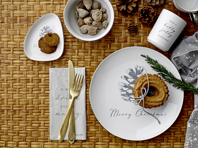 Lot de 2 assiettes en céramique, Frost Plate, Blanc