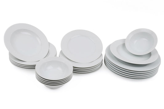 Service de table en porcelaine, Annali Dinner, blanc, 24 pièces